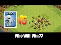 Town Hall 5 Max Vs 100 Skeletons