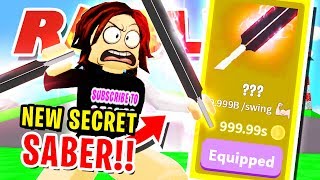 *NEW* SUPER SECRET HALLOWEEN DOUBLE SABER IN ROBLOX SABER SIMULATOR!! (Only She Has This!!)