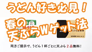 はなまるうどんで春の天ぷらダブルゲット法！天ぷら定期券とプレミアムてんぷら定期券とは！？