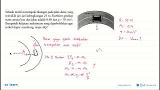 A car is turning a curve on a flat road, which has a radius of curvature of 25 m. The coefficient...