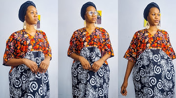 HOW TO CUT AND SEW A BUBU/KAFTAN DRESS WITH MIX AND MATCH ANKARA | BEGINNERS FRIENDLY TUTORIAL