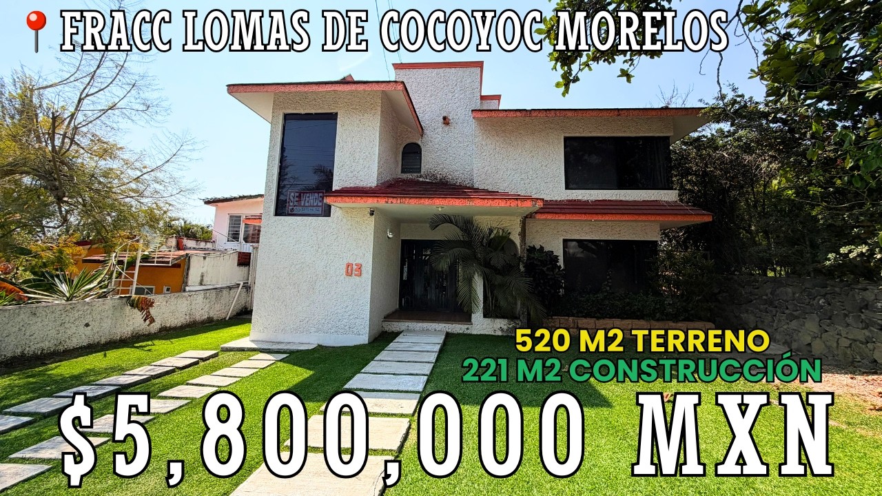 🏡  CASA BRASILIA en VENTA con ALBERCA 😱 en el exclusivo fracc LOMAS DE COCOYOC MORELOS