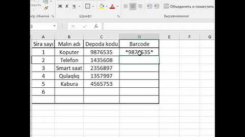Excel proqramının köməyi ilə Barcode yaratmaq