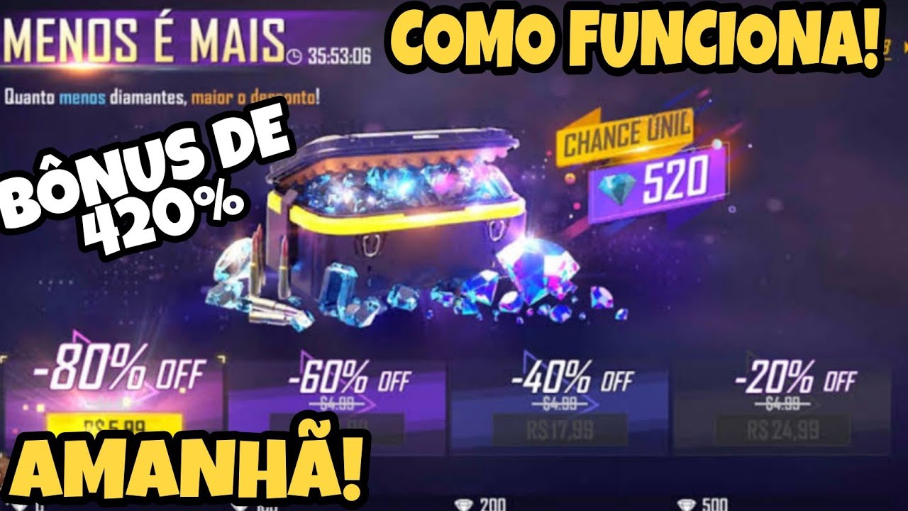 Recarga Free Fire: como comprar 520 diamantes por R$ 0,99 nesta quinta