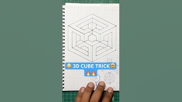 😲 Crazy 3D Cube Optical Illusion | Easy Drawing Trick #shorts #youtubeshorts #art