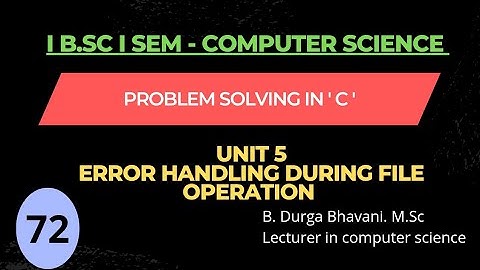 Error Handling During File Operations