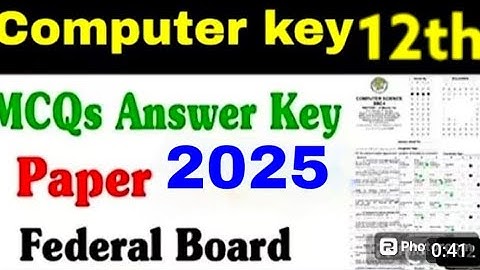 12 Computer Science MCQs Answer Key 12 Computer MCQs Answer Key Soft Area Paper FBISE #mcqskey