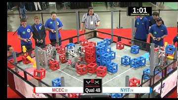 2015 VEXU Q48 - MCEC vs NYIT - 34 to 24-Division Div-VEX U-VEX Worlds 2015