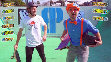 Blippi Learns about Skateboarding with Shaun White | Outdoor Activities for Kids