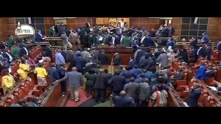 Fight breaks out in parliament during the Political Parties Amendment Bill 2021