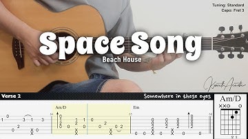 Space Song - Beach House | Fingerstyle Guitar | TAB + Chords + Lyrics