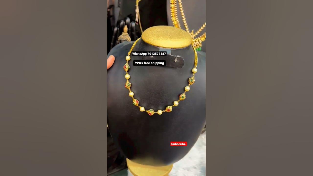 one-gram-gold-beautiful-design-multi-stone-ball-cahin-youtubeshorts