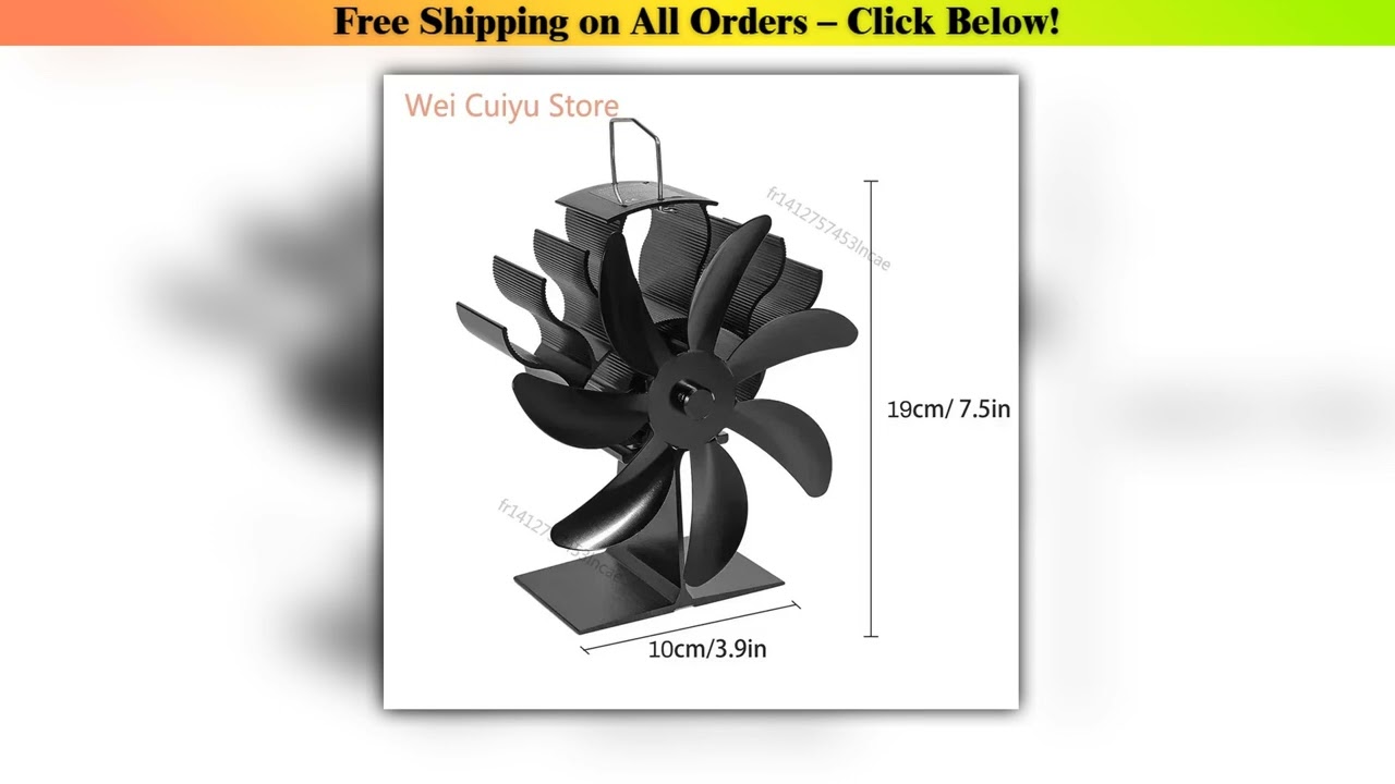 7-leaf stove fan Thermal fireplace fan Log wood burner Ecological fan Home winter heater Efficient
