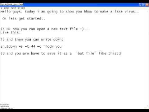 How to make a batch virus "NO DANGER!"