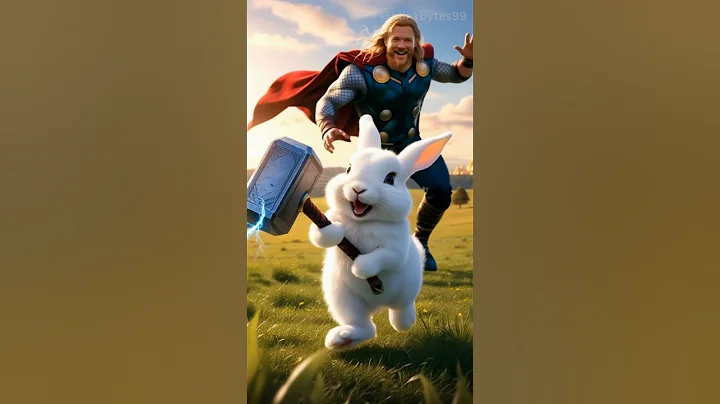 Bunny Steals Thor’s Hammer! 🐰⚡ Thor Can’t Catch Him | Funny Superhero Short #short #thor #superhero