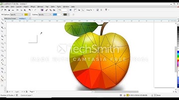 How To make Green Apple`s Low Poly from Corel Draw