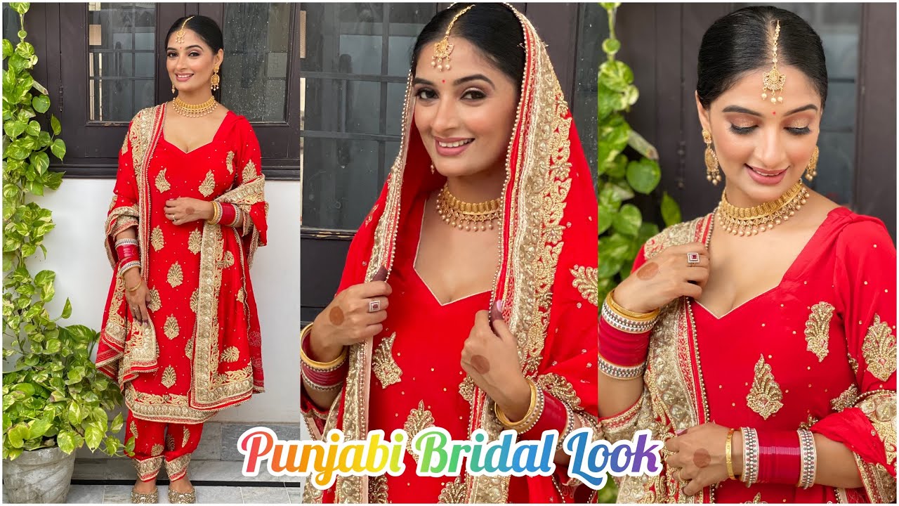 Punjabi Bridal Makeup Tutorial Anand Karaj Bridal Look Youtube 