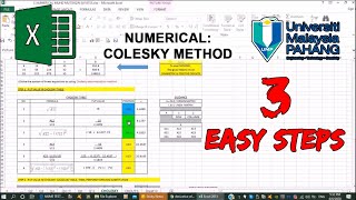 (3 EASY STEPS) CHOLESKY METHOD NUMERICAL (TEMPLATE AT DESCRIPTION)