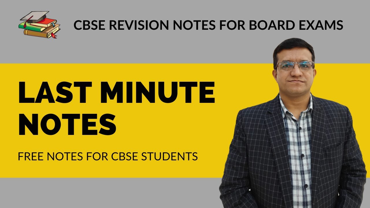 CBSE Last Minute Notes to get Good Marks - YouTube