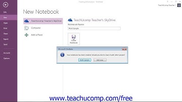 OneNote 2013 Tutorial Sharing Notebooks with SkyDrive Microsoft Training Lesson 12.7