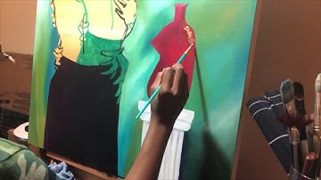 Using Gold Leaf and Mona Lisa In An Oil Painting | Abstract Realist