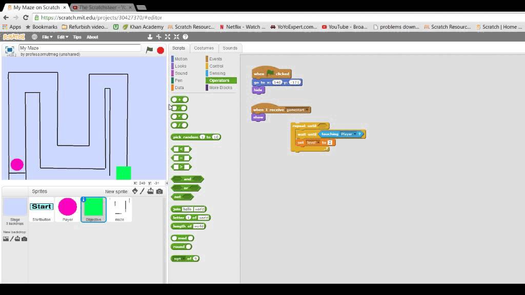 Making a Game With Scratch: Novice level Part 1 - YouTube