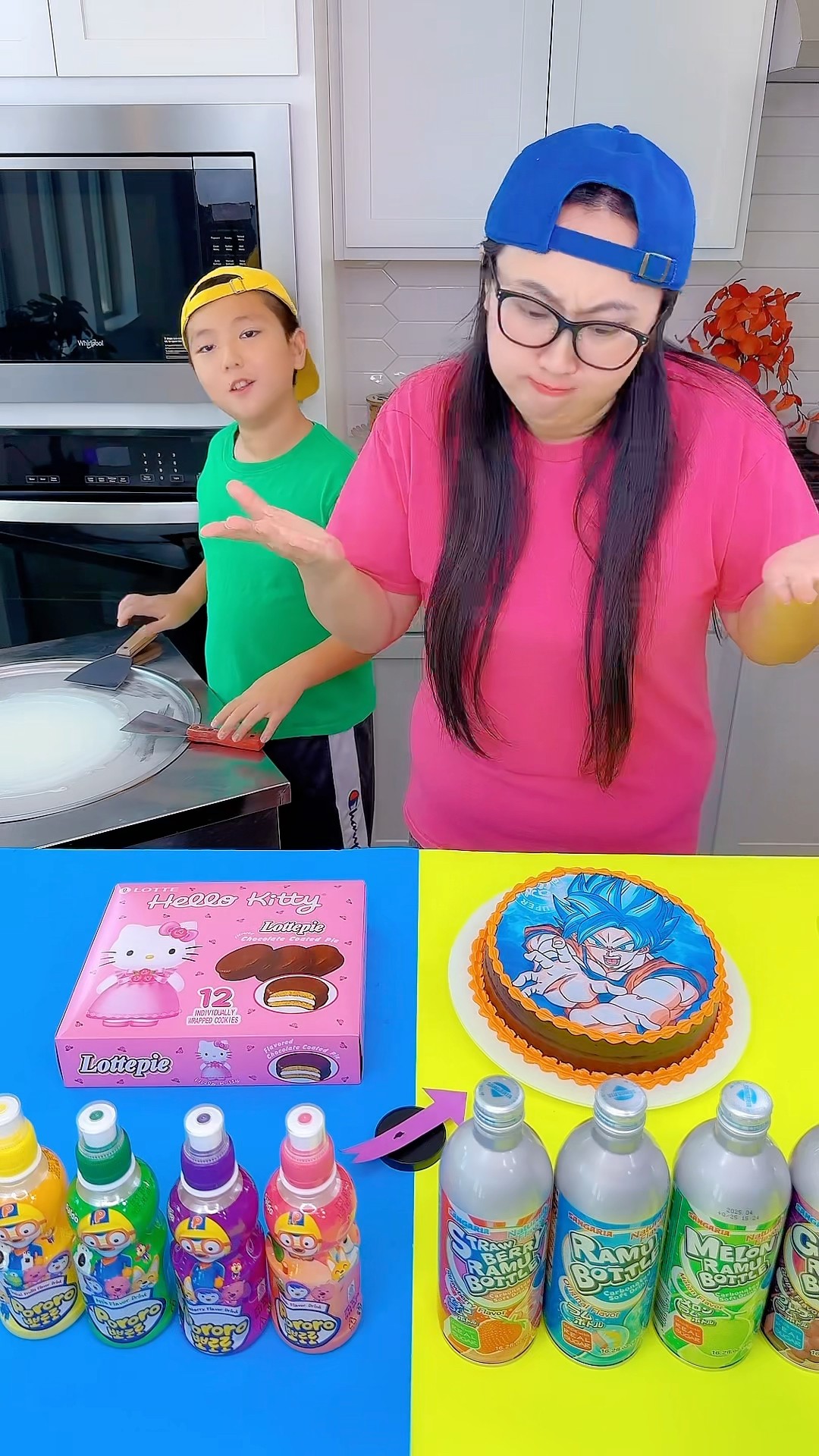Japanese foods VS Korean foods ice cream challenge!? #dragonball #funny by Ethan Funny Family