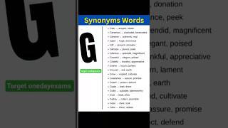 A TO Z SYNONYMS #shortsfeed #english #vocabs #onedayexams #education #vocabbatch #shortvideo #words|