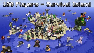 100 Minecraft Players Create CHAOS on the Original Survival Island!