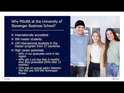 Webinar: Master of Science in Business Administration at the University of Stavanger Business School