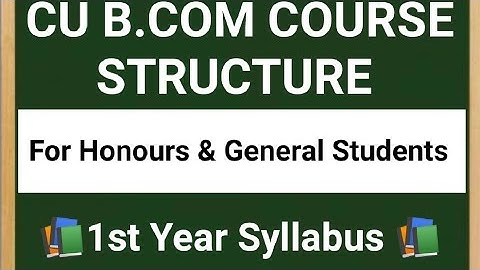 Calcutta University B.com 1st year Syllabus l CBCS System Syllabus l Fully Explained in Bengali l