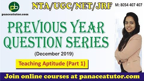 Teaching Aptitude questions | UGC NET JRF | Paper 1 | Panacea Tutor