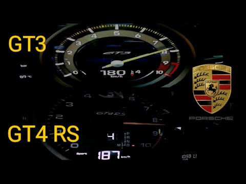 2022 Porsche 718 Cayman GT4 RS 500HP vs 2022 Porsche GT3 992 510 HP Acceleration 0-200 km/h