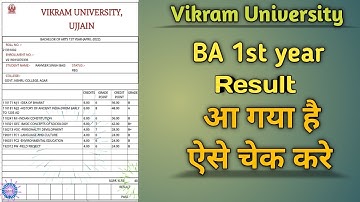 BA 1st year result check Vikram University