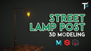 Street Lamp Post 3D Modeling Maya Substance Painter Marmoset Toolbag