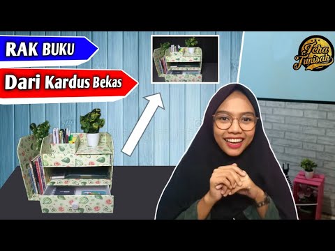  Cara  Membuat  Rak  Buku  dan ATK dari  Kardus  Bekas Mudah 