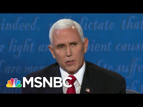 Fact-Checking Pence's Claims At The Vice Presidential Debate | Craig Melvin | MSNBC
