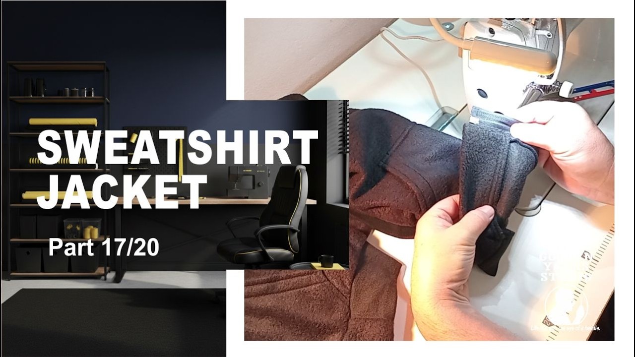 🎥 Sewing the Sleeveless Sweatshirt Jacket 17/20 — Attaching the Zipper (Left Front)