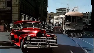 1940s - Views of Los Angeles \& San Francisco in color [60fps, Remastered] w\/sound design added