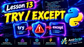 Python for Absolute Beginners - Lesson 13: Error Handling (try/except) (Full Course 2026)