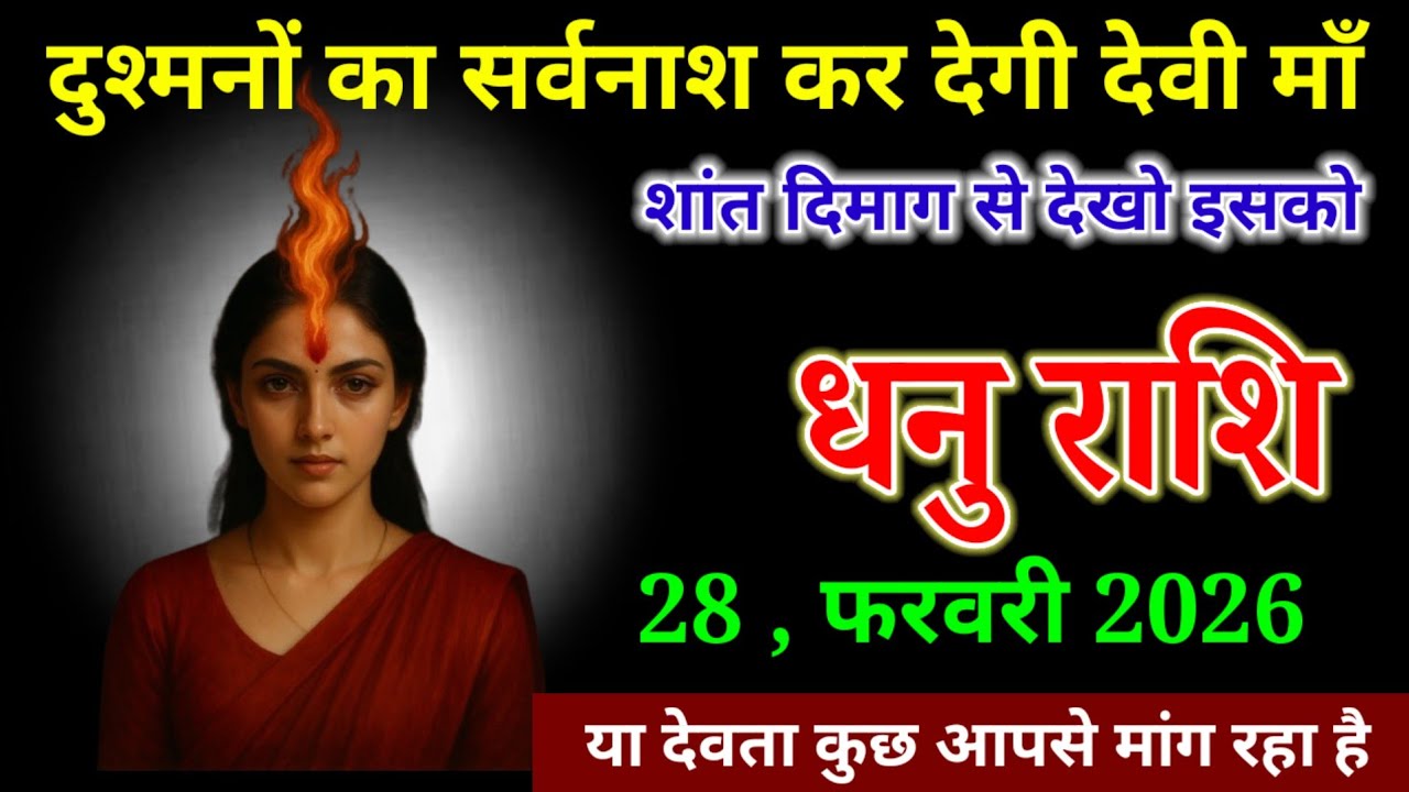 धनु राशि वाले 27 फरवरी 2026 दुश्मनों का सर्वनाश कर देगी देवी माँ शांत दिमाग से देखो इसको।Dhanu Rashi