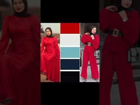 موضة ملابس وفساتين سهره محجبات فساتين تركي حجاب تركي أحمر