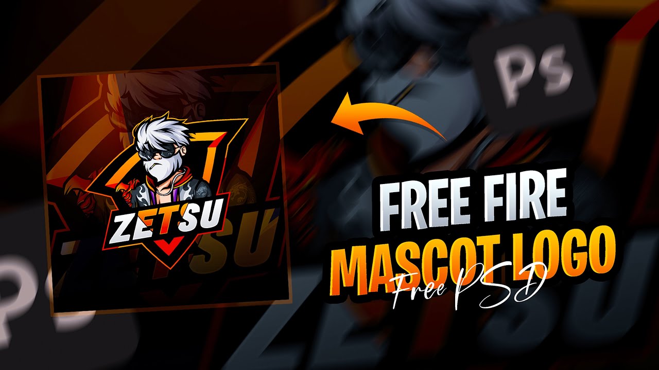 How to Add Mascot Logo Sheild,Text,Background on Photoshop | Free Fire Mascot Logo PSD Template