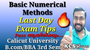 Last Day Exam Tips|Basic Numerical Methods| Calicut University Bcom/BBA 3rd Semester