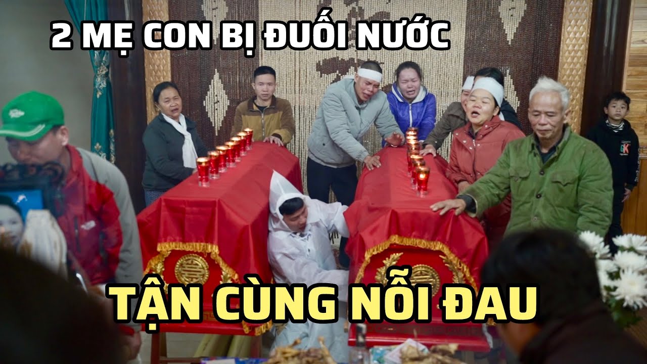 TẬN CÙNG NỖI ĐAU...Toàn cảnh đám tang tiễn đưa 2 mẹ con bị đuối nước thương tâm ở Q.Bình