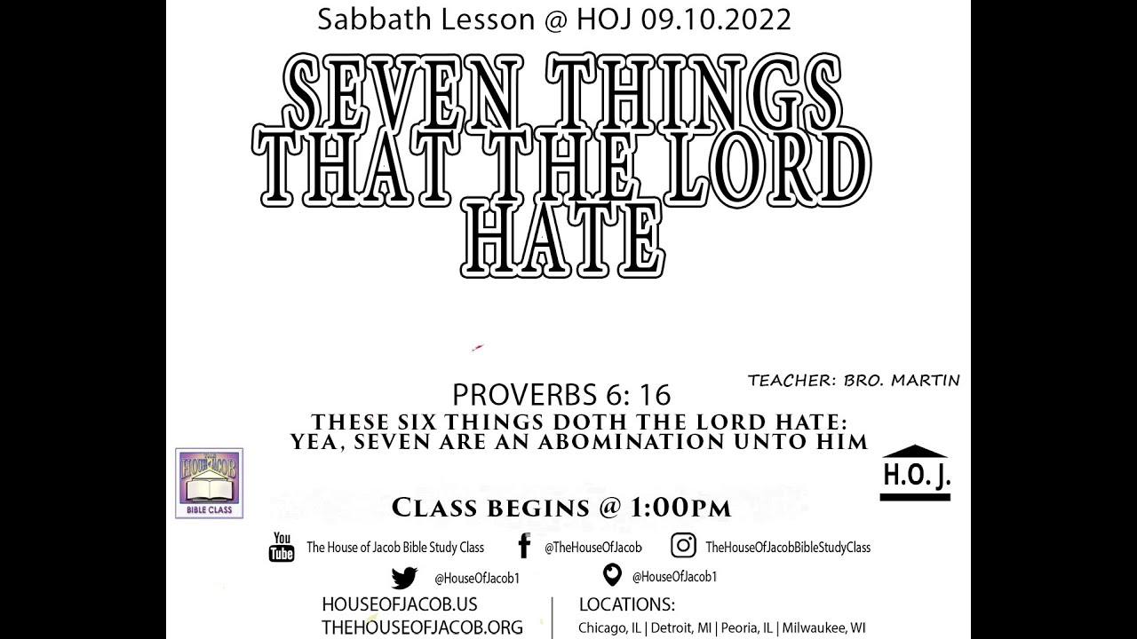 Seven things that the Lord hate - YouTube