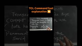 TCL Command in DBMS hindi| transaction control language DBMS | Explain TCL | What are TCL Command