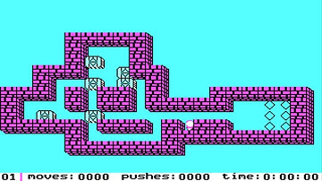 IBM PC - Sokoban Solution - Level 1