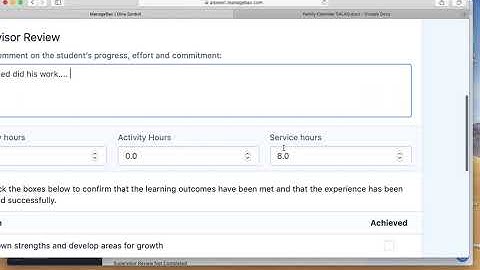 Supervisor Reviews on Managebac