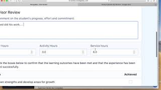 Supervisor Reviews on Managebac